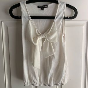 Living doll white tank top with bow